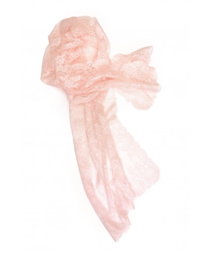 Foulard En Soie 100% JACQUELINE FLEURISTE - Modèle Hand Rolled, Couleur Marron Clair - Occasion En Bon état